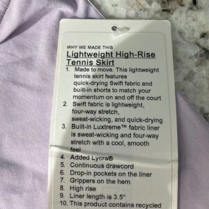 Lululemon lightweight high-rise tennis skirt size 4